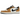 Air Jordan 1 Low OG Rookie of the Year sneakers i en angled view med hvide paneler, gyldenbrune læderdetaljer og en sort swoosh