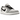 Air Jordan 1 Retro Low OG Barons sneakers i sideprofil med grå overlays, hvid læderbase, sort swoosh og hvide snørebånd på en hvid gummisål.