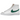 Nike Blazer Mid 77 Vintage White Malachite Green sneakers set fra siden med hvid læderoverdel, grønt Swoosh-logo og hvid sål