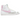 Nike Blazer Mid 77 White Pink Foam sneakers i sideprofil med hvid læderoverdel, lyserødt swoosh-logo og en klassisk vulkaniseret gummisål