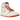 Air Jordan 1 Retro High Rare Air Sail Cinnabar sneakers i vinklet profil med cremefarvet læderoverdel, røde detaljer og det klassiske Jordan-logo.