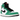 Air Jordan 1 Retro High Lucky Green sneakers set fra siden med hvide sidepaneler, grønne overlays og sort Nike Swoosh logo i læder