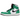 Air Jordan 1 Retro High Lucky Green sneakers i sideprofil, med hvide og grønne læderpaneler, sort Swoosh-logo og klassisk gummisål
