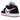 Air Jordan 1 Low Black Cactus Flower sneakers set fra siden med sort læderoverdel, lilla detaljer, matchende swoosh og hvid mellemsål