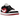 Air Jordan 1 Low Black White Gym Red sneakers i profil med sorte læderpaneler, hvid tåboks, rød swoosh og en matchende hvid og rød sål.