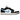 Air Jordan 1 Low Black University Blue White sneakers i vinklet profil med blå læderoverdel, sort swoosh og hvid mellemsål