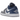 Air Jordan 1 Low Stealth French Blue sneakers set fra siden med hvide og grå læderpaneler, blå detaljer og klassisk Jordan Wings logo på hælen.