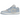 Air Jordan 1 Low Football Grey Aluminum sneakers set fra siden i lyseblå og hvidt læder med hvid mellemsål og klassisk Nike branding