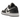 Air Jordan 1 Low Dark Grey sneakers i en vinklet visning med grå ruskindspaneler, hvide læderdetaljer, sort swoosh og en matchende mørk gummisål.