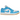 Air Jordan 1 Low White Gum Light Brown Dark Powder Blue sneakers set fra siden med hvid læderoverdel, lyseblå swoosh og klassisk gummisål