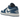 Air Jordan 1 Low Marina Blue sneakers set fra siden med hvidt læder, kongeblå stafferinger, sort swoosh logo og klassisk hvid mellemsål.