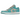 Air Jordan 1 Low Tropical Teal sneakers i en elegant profilvisning med hvid læderbase, kontrastfyldte grønne detaljer og sort swoosh