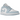 Air Jordan 1 Low White Ice Blue sneakers i en klassisk profil set fra siden med hvid læderoverdel, lyseblå detaljer og hvid gummisål