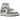 Air Jordan 1 Mid SE White Pine Green Smoke Grey sneakers set fra siden med hvid læderbase, grå overlays og markant grønt Nike swoosh-logo.