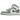 Air Jordan 1 Mid SE White Pine Green Smoke Grey sneakers set fra siden med hvid læderoverdel, grå nuancer og grønne detaljer ved hælen.