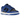 Nike Dunk Low Hyper Cobalt sneakers set fra siden med sort læderoverdel, blå stafferinger, hvid mellemsål og blå gummisål