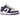 Nike Dunk Low Court Purple sneakers set fra siden med hvid læderbase, lilla overlays, lilla swoosh og matchende ydersål.