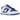 Nike Dunk Low Racer Blue White sneakers i sideprofil, med en hvid læderbase, klare blå stafferinger og en matchende hvid og blå sål.
