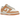 Nike Dunk Low Harvest Moon sneakers set fra siden med hvid læderbase og lysebrune beige overlays samt matchende gummiydersål