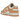 Nike Dunk Low Harvest Moon sneakers i sideprofil med beige læderoverlays, hvid base, gummiydersål og hvide snørebånd.