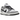 Nike Dunk Low Light Smoke Grey sneakers set fra siden med hvid læderbase, grå stafferinger og hvid mellemsål med matchende grå ydersål