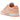 Nike Dunk Low Peach Cream sneakers i en klassisk vinklet profilvisning med beige læderoverlays, hvid base og matchende ferskenfarvet ydersål.