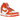 Nike Dunk High Syracuse (2021) sneakers i vinklet profil med hvid læderbase, orange stafferinger, hvid mellemsål og orange ydersål.