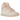 Nike Dunk High Sail Crimson Tint sneakers i vinklet profil med cremehvid læderbase, pastelrosa stafferinger, hvid mellemsål og lyserød ydersål