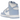 Nike Dunk High Aluminum sneakers i en flot profilvisning med læderoverdel i hvid og lyseblå, klassisk snørelukning og gummisål