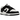 Nike Dunk Low Next Nature Black White sneakers i en klassisk sideprofil med hvid læderbase, sorte overlejringer og sort swoosh-logo.