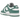 Nike Dunk Low Next Nature Bicoastal sneakers set fra siden med grønne læderpaneler, hvid overdel og hvid sål