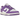 Nike Dunk Low Next Nature Black Raspberry sneakers set fra siden med lilla læderpaneler, hvid base, sort swoosh og hvid mellemsål