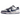 Nike Dunk Low EMB NBA 75th Anniversary Brooklyn Nets sneakers i en sideprofil med grå og hvide læderpaneler samt et blåt Swoosh-logo