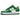 Nike Air Force 1 Low Shamrock St Patricks Day sneakers i sideprofil med grønt læder, hvidt swoosh og diskret firkløver-mønster ved hælen