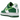 Nike Air Force 1 Low Shamrock St Patricks Day sneakers i sideprofil med grøn læderoverdel, guldfarvet kløverdetalje og hvid gummisål.