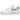 Nike Air Force 1 White Worn Blue Paisley sneakers i sideprofil med blåt paisley-mønster på swoosh og hæl samt klassisk hvid læderoverdel og sål.