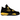 Air Jordan 4 Thunder sneakers i sideprofil med sort nubuck-overdel, gule accenter ved øjerne og hvid mellemsål med synlig Air-enhed i hælen