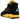 Air Jordan 4 Thunder sneakers i en flot sideprofil med sort nubuck-overdel, gule accenter ved øjerne og hvid mellemsål med synlig Air-enhed