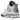 Air Jordan 4 Midnight Navy sneakers set fra siden med hvid læderoverdel, navyblå detaljer og synlig Air-enhed i hælen på en grå sål