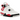 Air Jordan 4 Retro Red Cement sneakers i vinklet visning med hvidt læder, røde og sorte detaljer med det ikoniske Jumpman-logo på pløsen