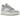 Nike Dunk Low Disrupt Summit White Ghost sneakers i vinklet profil med hvid læderoverdel, råhvide overlejringer og tyk plateau-ydersål.