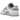 Nike Dunk Low Retro White Grey sneakers i sideprofil, med glat hvid læderbase, grå overlays, hvide snørebånd og grå ydersål.