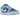 Nike Dunk Low Retro QS Argon sneakers i en skrå vinkel, der viser de lyseblå og mørkeblå læderpaneler med hvide snørebånd og hvid mellemsål.