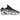 Nike NOCTA Glide Drake Black sneakers i en vinklet profilvisning med blank sort overdel, hvid sål, gennemsigtige detaljer og mærkets unikke logo.