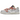 Nike Dunk Low Off-White Lot 23 sneakers i profilvisning med grå ruskindspaneler, hvide læderoverdele og ikoniske grønne snørebånd.