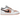 Air Jordan 1 Low White Light Madder Root sneakers set fra siden med hvid læderoverdel, rosa swoosh-logo og hvid sål