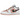 Air Jordan 1 Low White Light Madder Root sneakers set fra siden med hvid læderoverdel, lyserøde Madder Root-detaljer og sort swoosh-logo.