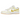 Nike Dunk Low Yellow Strike sneakers i sideprofil, der fremhæver en pastelfarvet gul Swoosh-detalje mod en hvid læderbase og gummisål.