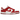 Nike Dunk Low Next Nature White Gym Red sneakers set fra siden med hvid læderbase, røde detaljer, rød swoosh og hvid mellemsål