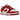 Nike Dunk Low Next Nature White Gym Red sneakers sideprofil med hvid læderoverdel, røde stafferinger, matchende snørebånd og gummisål.